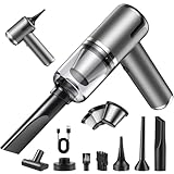 YUEJIDZ Handheld Cordless Car Vacuum Cleaner 12000PA,4-in-1 Portable Mini Car Vacuum with Multi-Nozzles & Washable Filter,High Power Type-C Charge Hand Vacuum for Home, Pet, Office, Desk, Keyboards