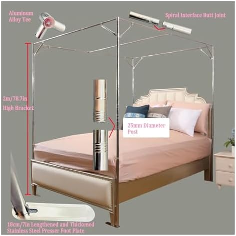 Mat Solid Wood Bed Boards Breathable Plate Foldable Plate Futon Frame FoldingFolding Floor Slatted Frame,Stainless Steel Canopy Bed Frame Support - U-Shaped 4 Corner Post Poles for Elegant B