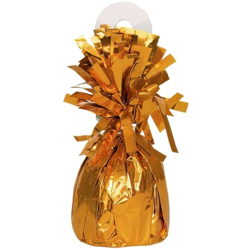 Image of Foil Fringe Foil Balloon Weight | Orange | 1 Pc