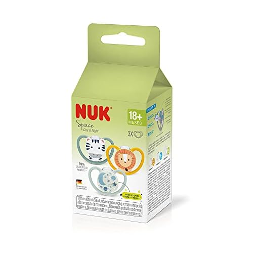 NUK Kit Com 3 Chupetas Space 18+ Meses – Dia E Noite