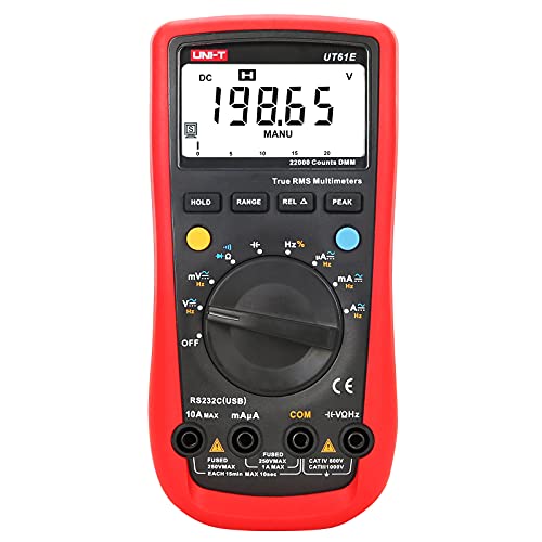 uni-t ut61e digital multimeter true rms peak meter pc connect ac dc voltage relative mode 22000 counts data hold auto range