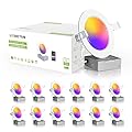 12 Pack Smart Recessed Lighting 4 Inch, 4 Inch LED Recessed Lights 9W 700LM, Smart Downlight with Junction Box Compatible with Alexa/Google Assistant and Siri - ETL and Energy Star Certified