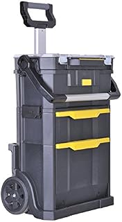 Stanley Rolling Workshop 2in1 19 Tool Carry Organiser Drawer, Telescopic Handle, Plastic, STST1 79231