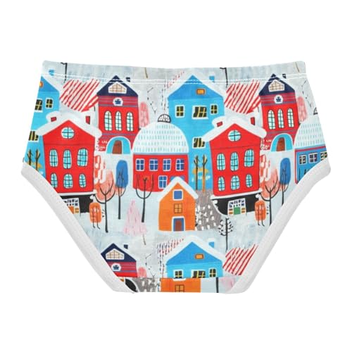 Snowy Town Bright Panties Little Girl Toddler Underwear Floral Cotton Animal Briefs Kids Undies 2t2