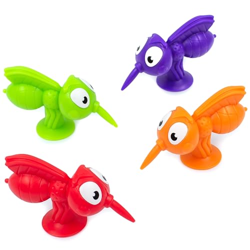 Image of Junior Learning: Sight Words Suckers - Interactive Early Reading & Literacy Game Play, 4 Suction-Cup Mosquito Toys Grab Food Themed Tiles, Kids 5+