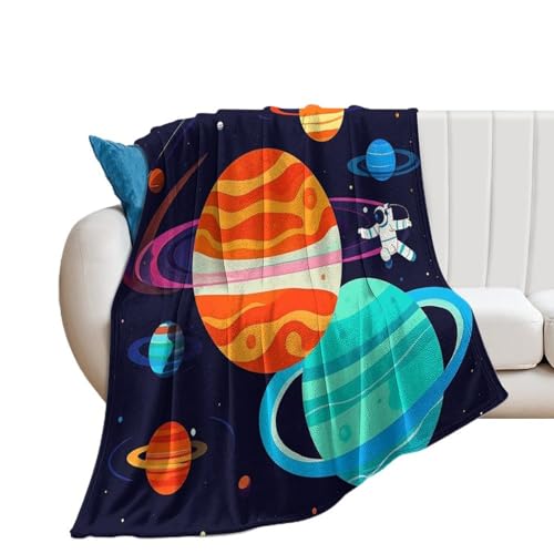 Couverture en flanelle motif astronaute plaid lit et canape 178x203 cm