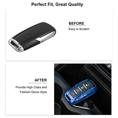 Image of Key Fob Case Cover Key Bag Holder Protection Shell Accessories for Dodge RAM 2018-2026,Blue