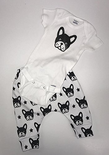 Boston Terrier outfit, Gerber Onesies® bodysuit and leggings 0-3 Months