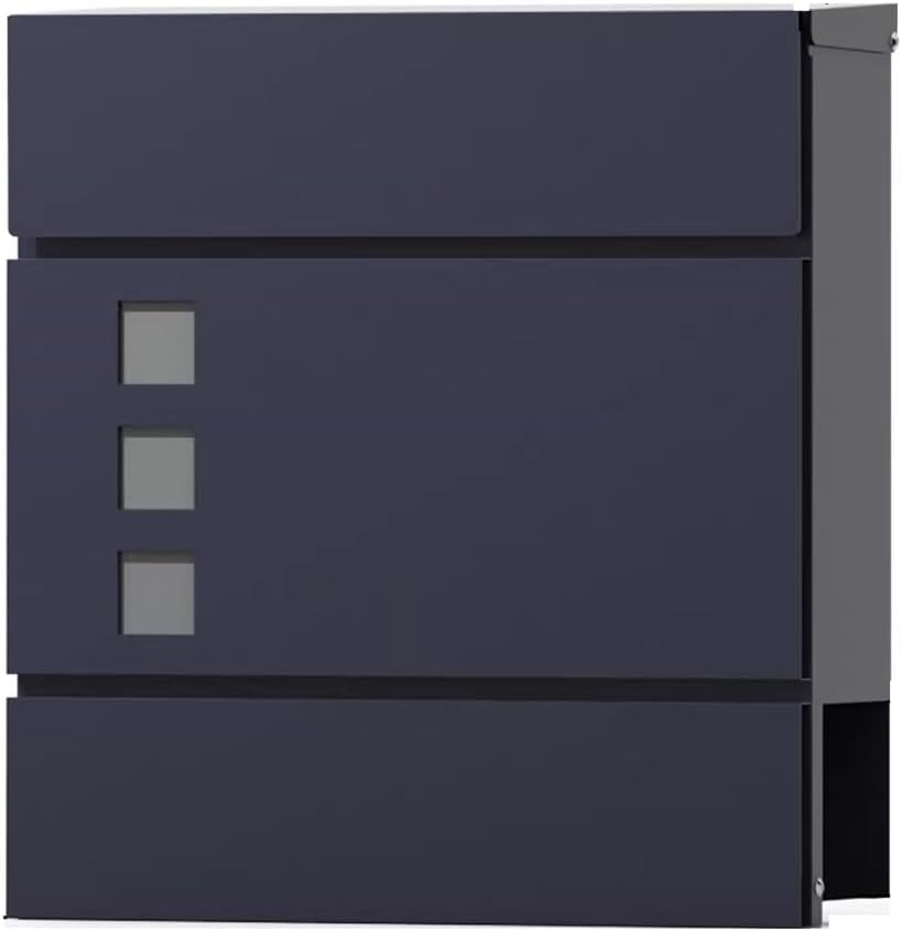 Wall Mount Mailbox, Anti Theft Locking Mailbox with Key Lock, Galvanized Steel, Door Drop Box for Mail Packages Donations and Voting(Black)
