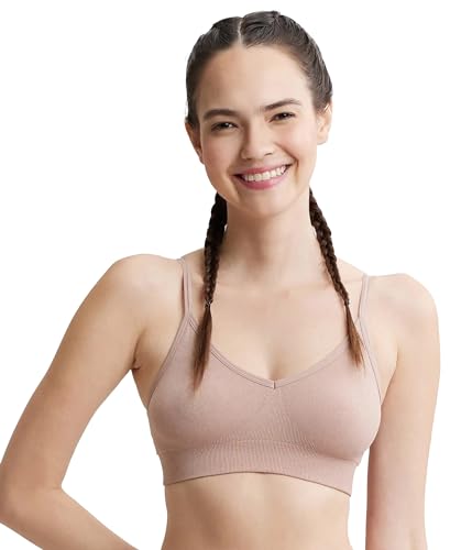 Image of Jockey FE53 Women's Wired Padded Super Combed Cotton Elastane Strech Medium Coverage Plunge Neck Pushup Bra with Multiway Styling