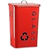 GHFHF Afvalbak binnen en buiten ijzeren vuilnisbak met dekselafvalcontainer (Color : Red, Size : 40L with cover)