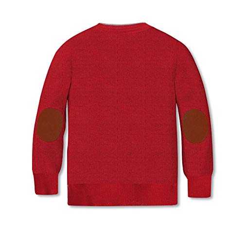 Gioberti Boy's 100% Cotton Knitted Cardigan Collared Neck, Long Sleeve Sweater, Red, Size 10 #TOP1