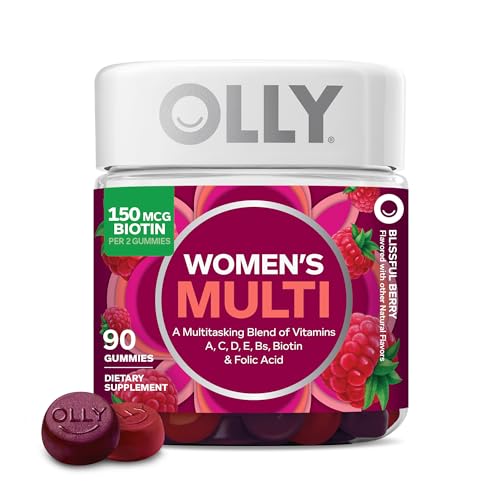 OLLY Women's Multivitamin Gummy, Vitamins A, D, C, E, Biotin,