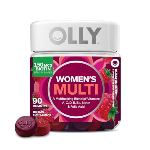 OLLY Women's Multivitamin Gummy, Overall Health and Immune Support, Vitamins A, D, C, E, Biotin, Folic Acid, Adult Chewable Vitamin, Berry, 45 Day Supply - 90 Count (Pack of 1)
