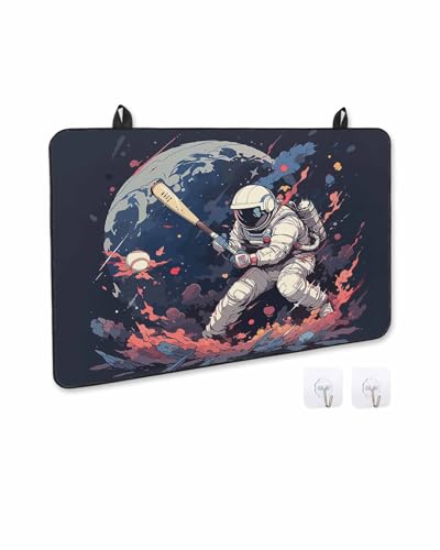 Stove Cover for Electric Stove, Sports Theme Play Baseball Stove Top Cover for Glass Top, Heat Rubber Mat Foldable Cooktop Cover Top Protector, 24