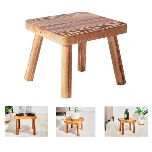 JETAINE Taburete pequeño de Madera, Taburete de ordeño, Soporte para Plantas, Taburete Interior para niños, Taburete portátil extraíble para reposapiés, Mesa Auxiliar peq