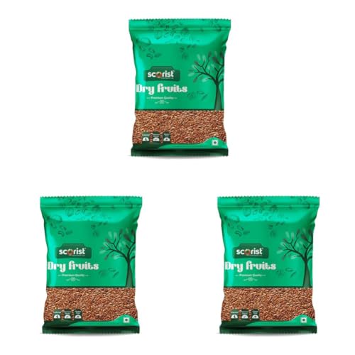 Image of Scorist Premium Flax Seeds 500g | Alsi Seeds | Flax Seeds for Hair Growth | Raw Seeds for Eating | Source of Iron & Dietary Fibre | Rich in Protein (Pack of 3)