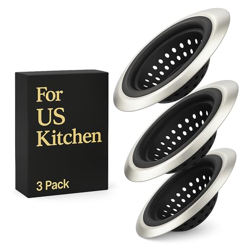 For OXO Sink Strainer 3 Pack – Silicone Kitchen Sink Drain Strainer, Replacement for OXO Good Grips – Sink Stopper for Kitchen Drain