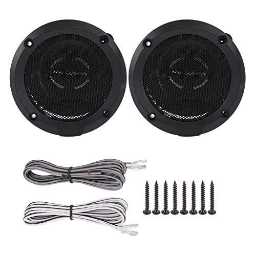 Kuuleyn Car Small Speaker, Car Audio Speakers, 2Pcs Car Audios Speaker ABS Metal Universal Dome Tweeter Flat High Frequency Response