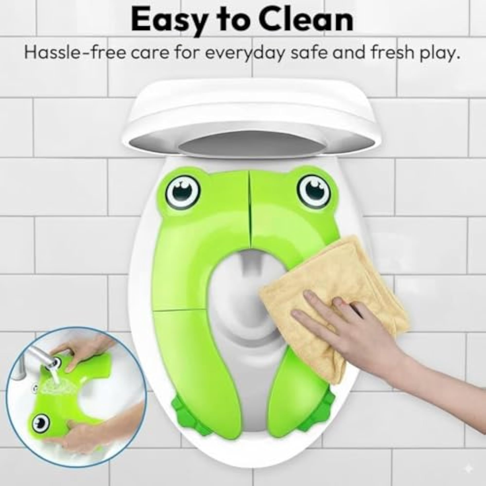 Potty Training Seat for Babies, Foldable with Frog Design