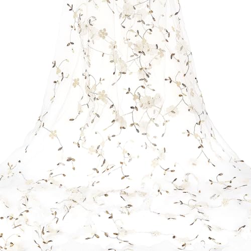 Tulle brodé fleurs pour une décoration de mariage romantique et raffinée
