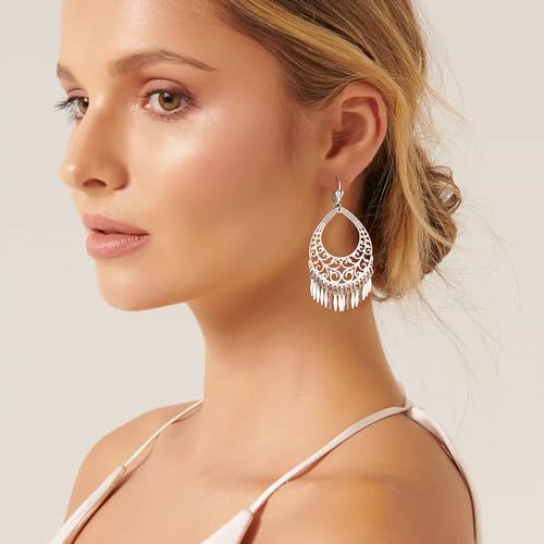 FANZE Statement Earrings for Women, Gold Dangle Earrings, Tassel Drop Earrings, Jewelry Gift Women Party Fashion3