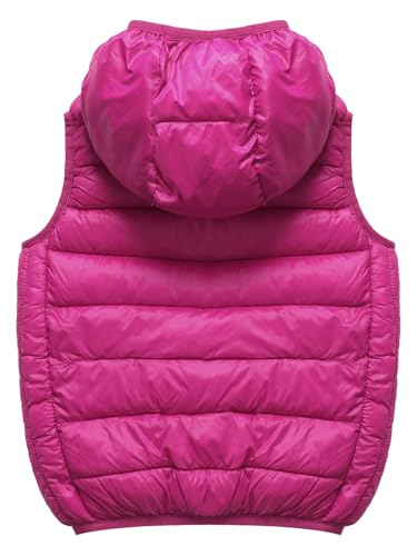 Kids Boys Sleeveless Puffer Vest Hooded Waistcoat Gilet Girls Padded Zipper Jacket Coat Outwear with Pockets4