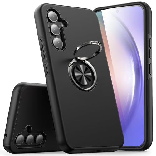 KRAFTCARE for Samsung A54 5G Case with Kickstand Ring, Upgrade Shockproof and Anti Scratch 360° Magnetic Ring Holder Stand Protective Phone Case Cover for Samsung Galaxy A54 - Black