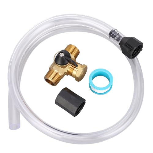 Image of Pissente RV Winterizing Kit, Antifreeze Fill Pipes, Brass Valves, Universal Fit, PTFE Seal, Easy Maneuver Hose, for Boats and RVs