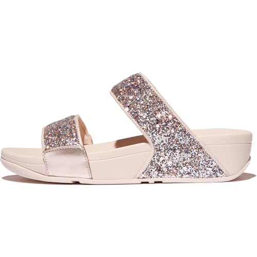 Image of FitFlop Women's Lulu Multi-Tonal Glitter Slides | Padded Slip-On Sandals w / Ergonomic Triple-Density Microwobbleboard Midsole