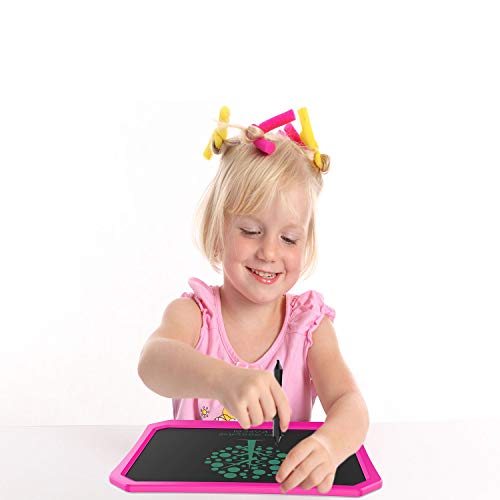 mom&myaboys LCD Writing Tablet for Children, Writing Toys for 3-12 Years Old Girls,17 inch Drawing Board with Lock Erase Button Repeat Writing Memo Office Whiteboard Bulletin Board (Pink)