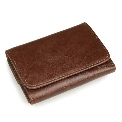 Real Leather Trifold Wallet for Men Rfid Blocking Slim Credit Card Holder ID Windows Gift For Men(brown)