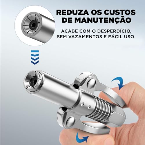 Acoplador de Graxa Bico Comando Injetor Com Garras Lubrificação