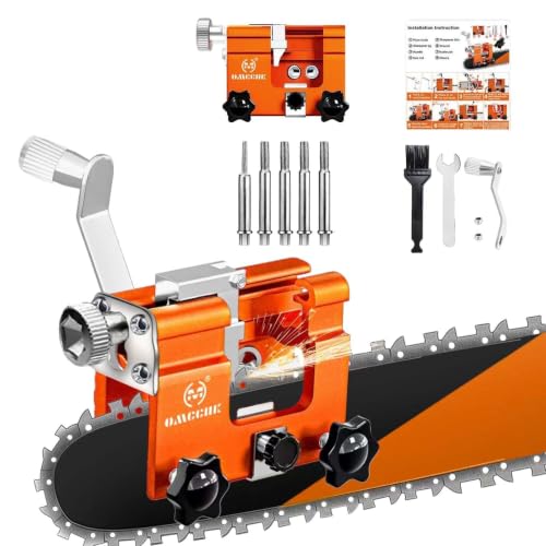 Image of Chainsaw Sharpener Jig Kit, Portable Chainsaw Sharpener Tool with 5 Diamond Shank Sharpening Universal Chainsaw Accessories for 4 inch- 22 inch Chain Saw