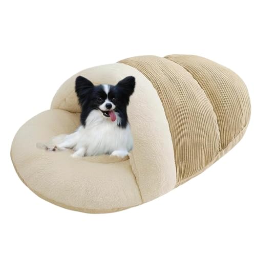 Lifetips パピヨン(Papillon) ペットベッド 犬猫兼用 冬用 寝袋型 ふわふわ クッション 保温 防寒 洗える 小型犬 中型犬 室内 おしゃれ 北欧風 ソファ ハウス 快眠グッズ 抱っこ感覚 多頭飼い対応 寝具 抗菌 防臭 速乾 低アレルゲ