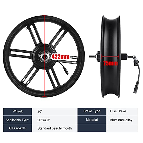 Bafang Front & Rear Hub Motor : 48V 750W 20 Inch Integrated Rear Drive & Front Wheel Hub Motor With Touch Screen T1 Display, G0F0.750.Dc Ebike Conversion Kit For Fat Tire Electric Bike (No Battery) #TOP2