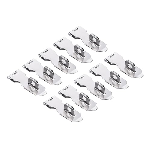 QUARKZMAN 2.7 Puerta Aldaba Cierre x 10uds Metal Seguridad Candado Cierre Aldaba Bloqueo Pestillo para Puerta Cobertizo Puerta, [Plateado Tono]