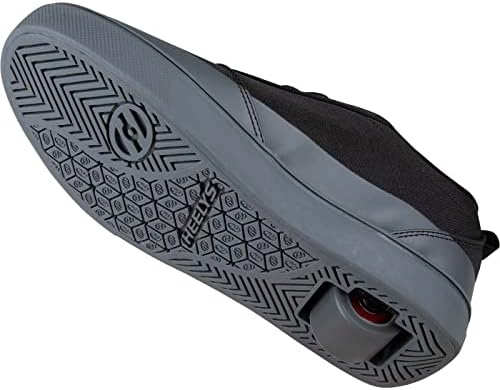 HEELYS Pro 20 1/2 FLD (Little Big Kid/Adult) Wheeled Heel Shoe, Black/Charcoal, 8 US Unisex | Image 2