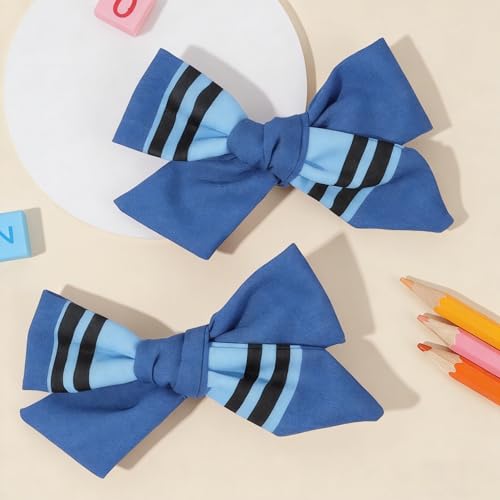 Pinzas para cabello escolares azul 2 piezas miniatura 4