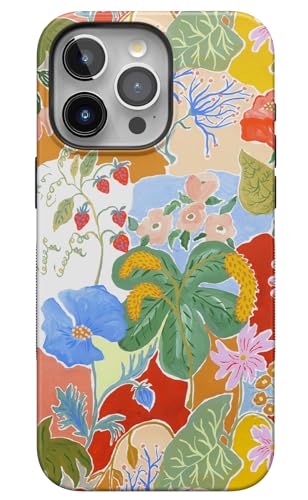 Casely iPhone 15 Pro Case | Botanical Blooms | Floral Patchwork | Bold Protective Design | Compatible with MagSafe