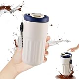 DZANNC コーヒー魔法瓶 大容量 水筒 真空断熱 ステンレス 携帯用 保温保冷 450ml おしゃれ 蓋付き こぼれない タンブラー （ブルーマット）