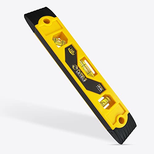 Bubble Levels | Shockproof Small Spirit Level | Level Tool | Magnet Torpedo Level | 3 Bubble Vials 45°/90°/180° | 9/23cm/230mm Spirit Level