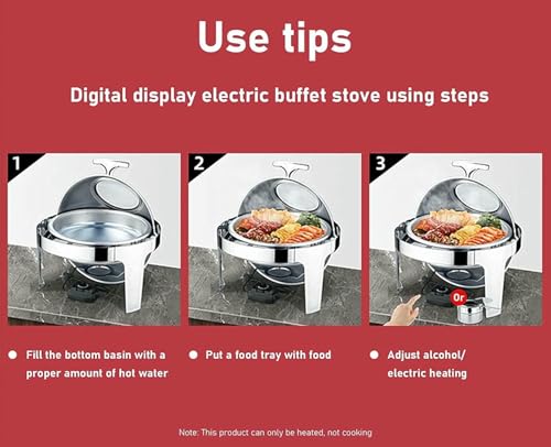Chafing Dish Buffet 6 litres avec couvercle et support pour brûleur - 8