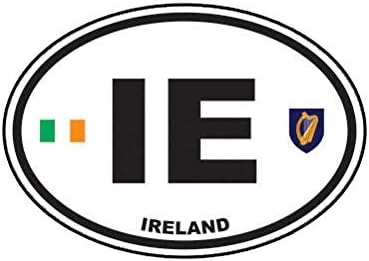 MAGNET Ireland Oval Irish Country Code Euro Ie V2 Magnetic Vinyl Car Fridge Sticks to any Metal Surface 5"