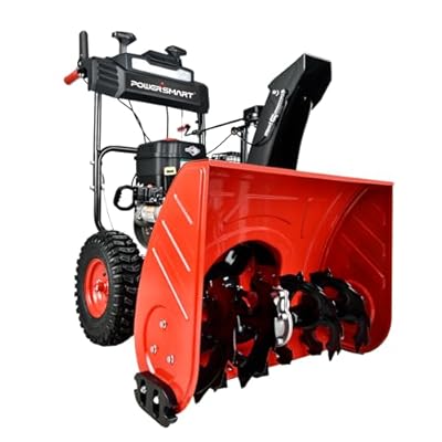 PowerSmart 24-Inch Self-Propelled Gas Snow Blower, Powered by B&S 208cc Engine, Electric Start, 13-Inch Snow Tires, Handle Warmer, Two-Stage Snow Blowers with LED Lights