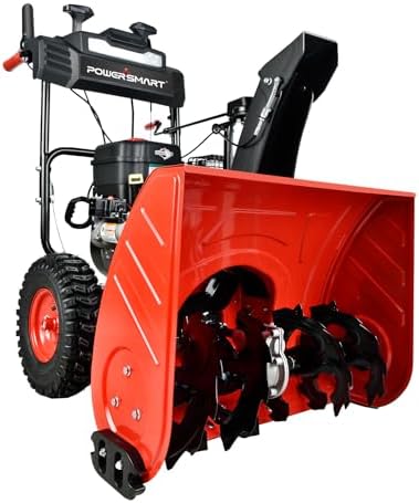 PowerSmart 24-Inch Self-Propelled Gas Snow Blower, Powered by B&S 208cc Engine, Electric Start, 13-Inch Snow Tires, Handle Warmer, Two-Stage Snow Blowers with LED Lights