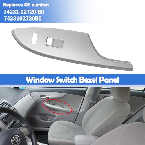 Osompar Front Passenger Side Power Window Switch Bezel Trim (Silver) Compatible with Toyota Corolla 4Door 2009-2013 Replaces 74231-02720-B0 by Osompar - Used condition - Image 3