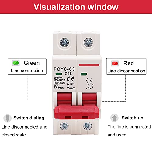 Weideer Dc Miniature Circuit Breaker 2P 500V C16 For Solar Pv System Din Rail Mount -16A #TOP2