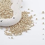 480pcs 2/2.5/3/4/5/6mm 14K Gold Filled Round Spacer Beads,Ball Seamless Spacer Beads,for DIY Jewelry Bracelet Necklace Making Findings (14K Gold)