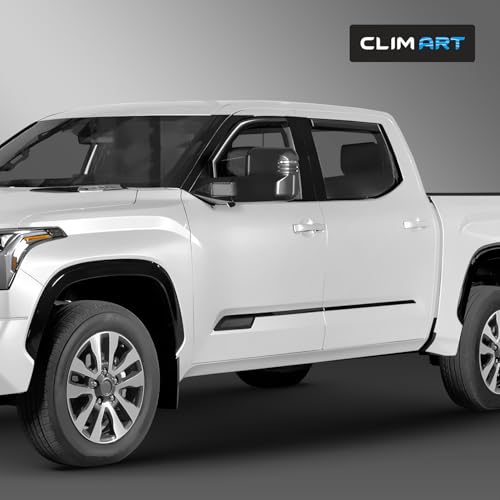 Image of CLIM ART in-Channel Incredibly Durable Rain Guards Compatible with Toyota Tundra 2022-2026 CrewMax, Original Window Deflectors, Vent Window Visors, Vent Deflector, 4 pcs. - 619471